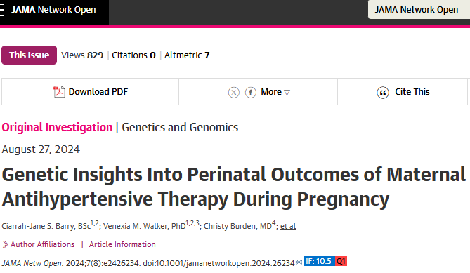 精彩！孟德随机化发文JAMA子刊，终结妊娠期禁降压药谣言